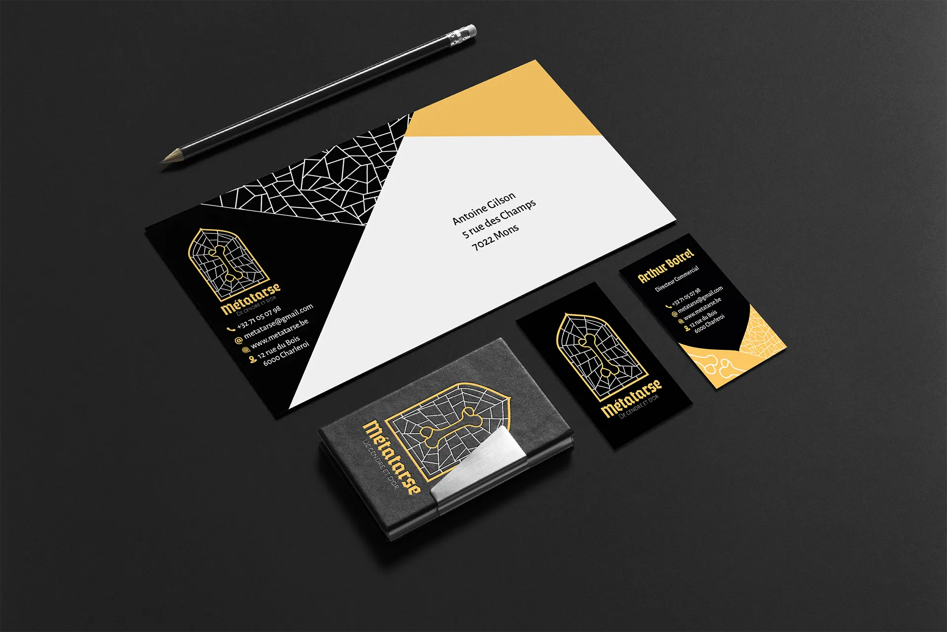 Mockup lettre et carte visite